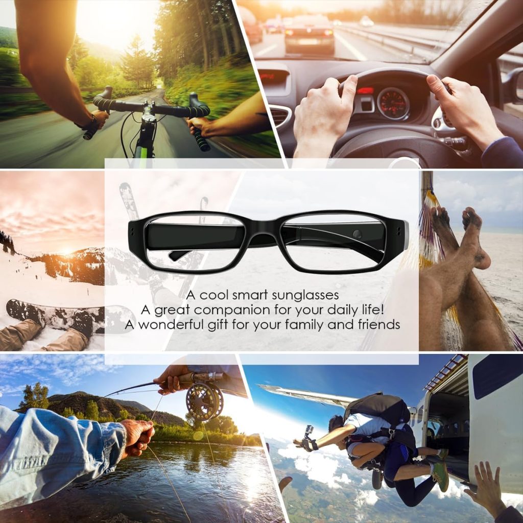 NANIBO Camera Glasses Outdoor Glasses HD 1080P Eyewear Smart Glasses Camera with Video Recording Camera for Sport Cycling Driving Fishing Traveling