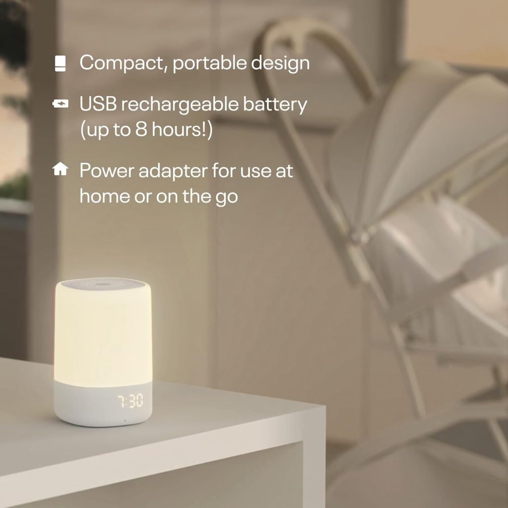 Nanit Sound and Light Smart Baby Night Light and Sound Machine | Cry Detection Alert Feature | OK to Wake Alarm Clock for Kids | Rechargeable Battery | WiFi