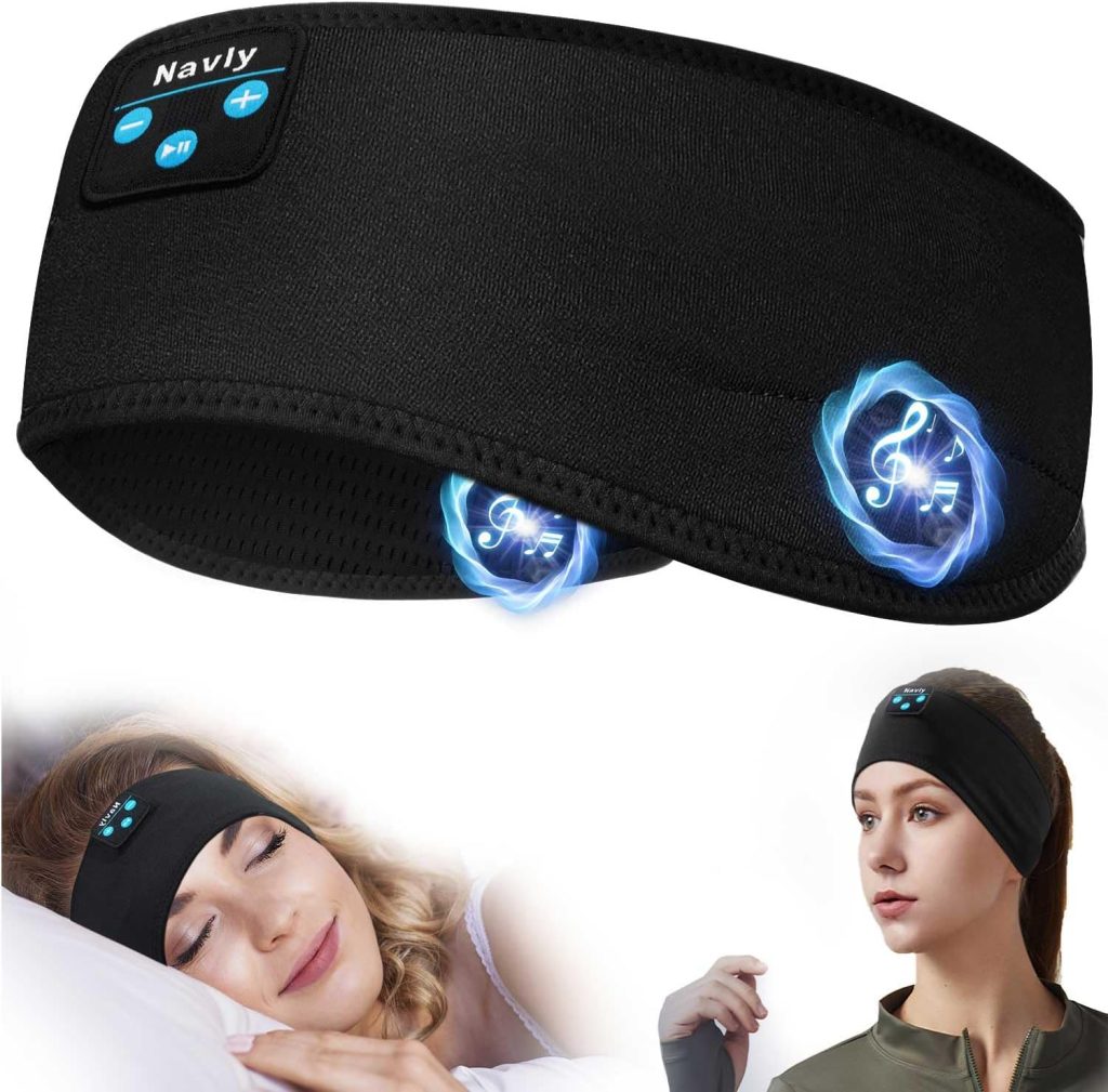 Navly Sleep Headphones, 10Hrs Sports Headband with Soft Cozy Earbuds Comfortable, Headphones Headband with Ultra-Thin HD Stereo Speakers Perfect for Workout,Running,Yoga,Travel