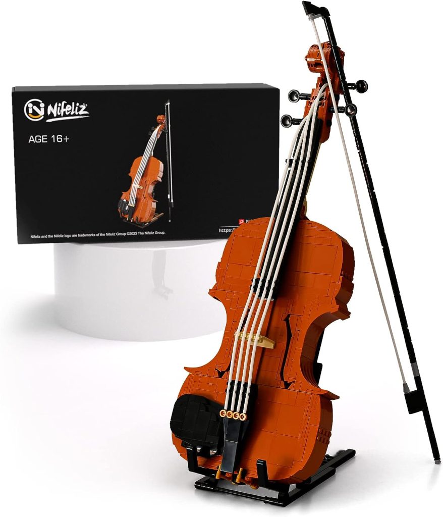 Nifeliz Violin, Instrument Building Block Set, Violin Model Toy as Great Gift Idea for Adult Music Lovers (921 Pieces)
