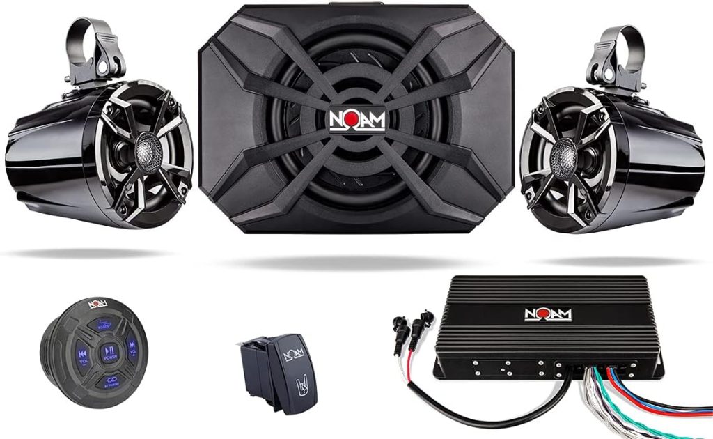 NOAM NUTV5-S V.2 - ATV/Golf Cart/UTV Waterproof Speakers Bluetooth 2.1 Marine Stereo System