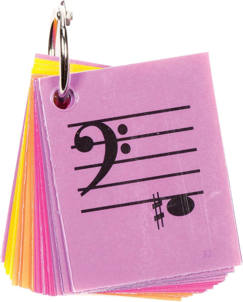 Notes  Strings Cello 1st Position 2X2.5 Mini-On-A-Ring Size Laminated Flashcards
