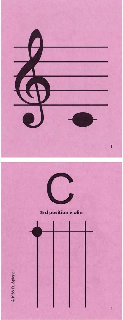 Notes  Strings Violin 3rd Position 4.25X5.5 Regular Size Flashcards