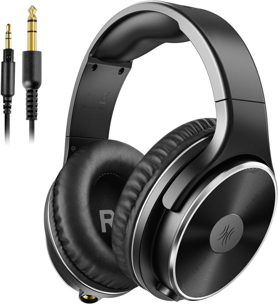 OneOdio Wired Headphones - Over Ear Headphones with Noise Isolation Dual Jack Professional Studio Monitor  Mixing Recording Headphones for Guitar Amp Drum Podcast Keyboard PC Computer