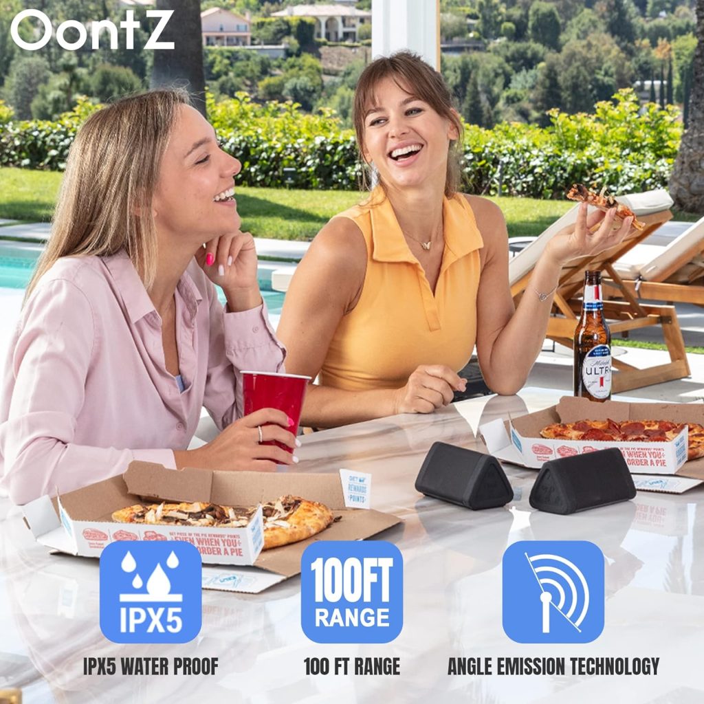 OontZ Angle Solo Bluetooth Speaker - 2 Pack, Surprisingly Loud Volume  Bass, 100 Foot Wireless Range, IPX5, Compact Size Portable Travel Speaker by Cambridge Sound Works (Black)