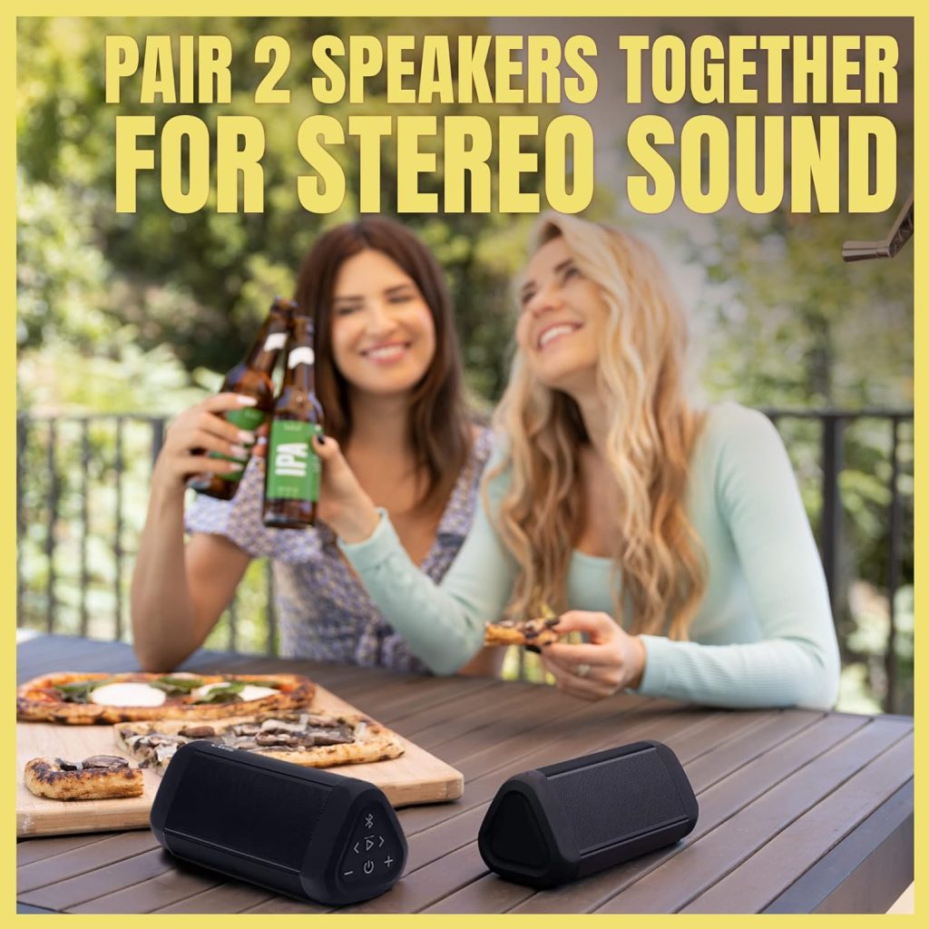 OontZ Ultra Bluetooth Speaker, Dual Edition Waterproof Bluetooth Speaker, Aux input, 14 Watts, Surround Sound, Rich Bass, Portable Wireless Speaker, Indoor Outdoor Speaker 20 hrs playtime (Black-Dual)