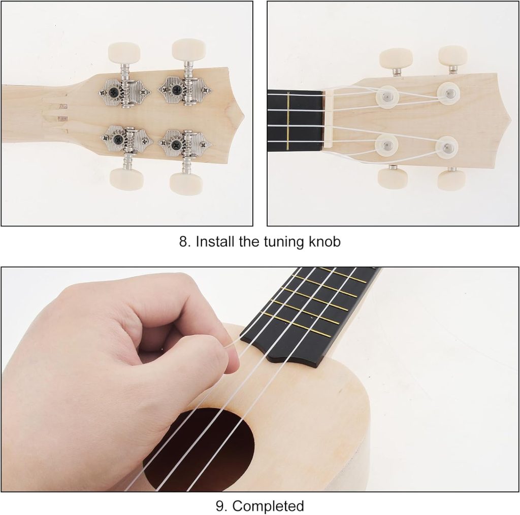 OriGlam 21 Inch DIY Ukulele Kit, Make Your Own Ukulele DIY Kit, Soprano Hawaii Ukulele Kit, Ukulele Hawaii Guitar Handwork Kit with Installation Tools for Kids, Friends, Family, Amateur