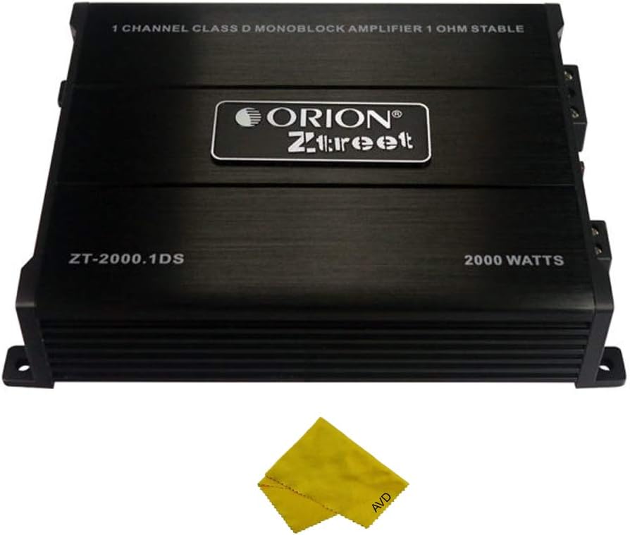 Orion Ztreet Monoblock Car Amplifier – Class D Stereo Power Amplifier 2000 Watt Max, 1 Ohm Stable, Bass Boost, MOSFET Power Supply, Car Electronics Mono Sub Amp, Audio Speakers, Great for Subwoofers