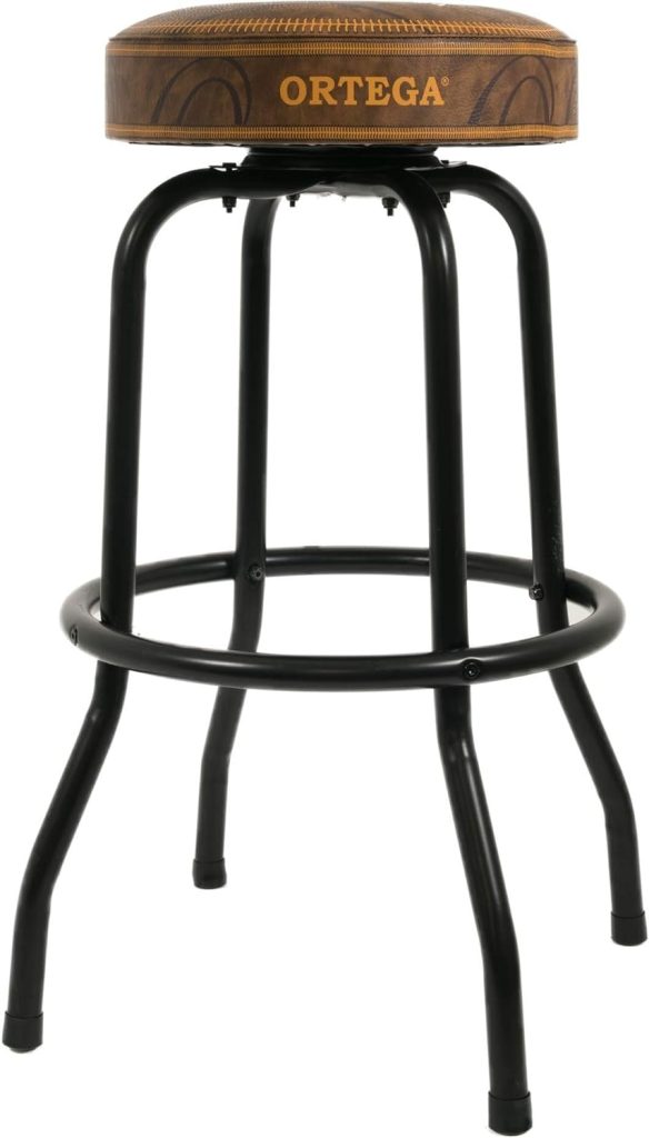 Ortega Guitars 30 Bar Stool w/Swivel Padded Seat-Steel Tube Framing with Footrest Ring (OBS30V2)