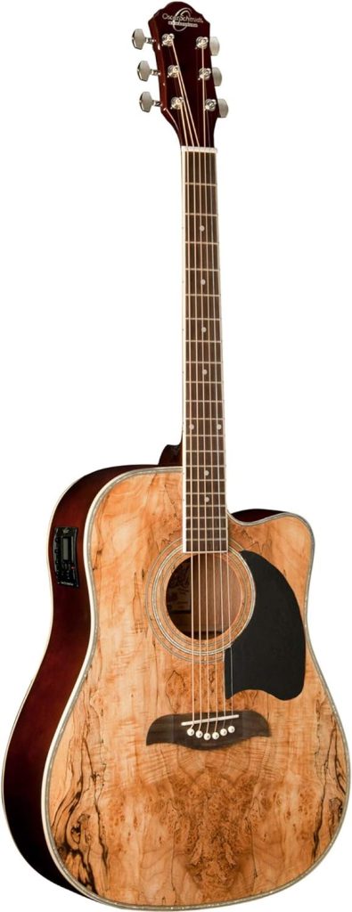 Oscar Schmidt OG2CESM Select Spruce Mahogany Dreadnought Acoustic-Electric Guitar - Spalted Maple