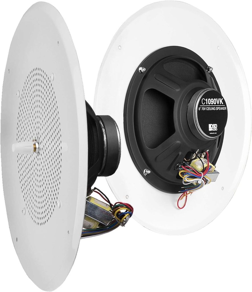 OSD Audio 8 Commercial 70V Ceiling Speaker w/Front Volume Control Knob Single White C1090