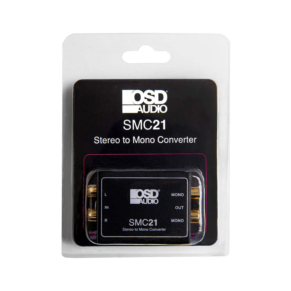 OSD Audio SMC21 Stereo to Mono Converter – Gold-Plated RCA Connections and 1:1 Ratio Audio Transformer