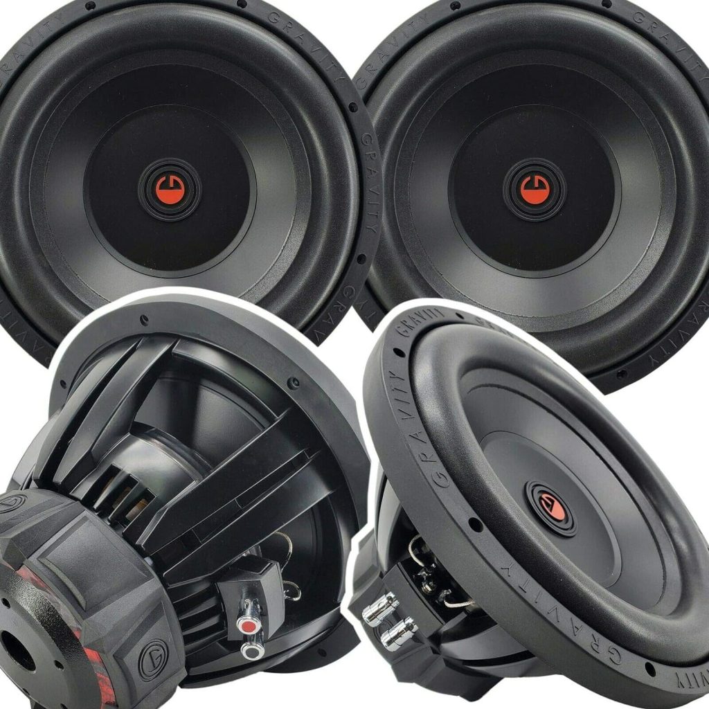 Pair of Gravity G5 12 Inch 6000 Watt Package Car Audio Subwoofer w/ 4 Ohm DVC Power (2 Woofers)