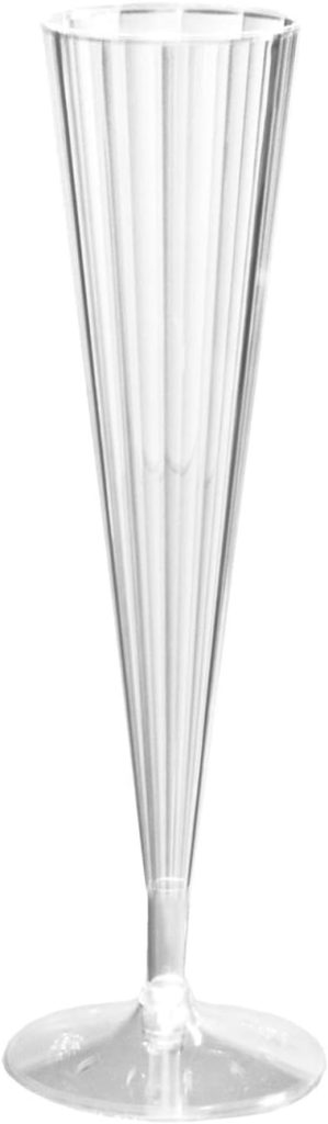 Party Essentials Deluxe/Elegance Two Piece Hard Plastic 5-Ounce Champagne Flutes, Pack of 10, Clear, multicolor (N51021)