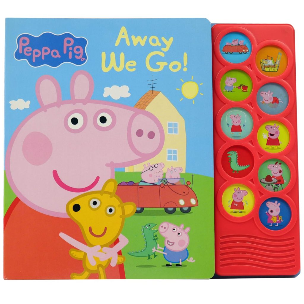 Peppa Pig - Away We Go 10-Button Sound Book - PI Kids (Play-A-Sound)     Board book – Sound Book, June 15, 2021