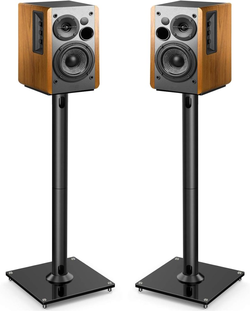 PERLESMITH Universal Floor Speaker Stands 28 Inch for Surround Sound, Klipsch, Sony, Edifier, Yamaha, Polk  Other Bookshelf Speakers Weight up to 22lbs - 1 Pair