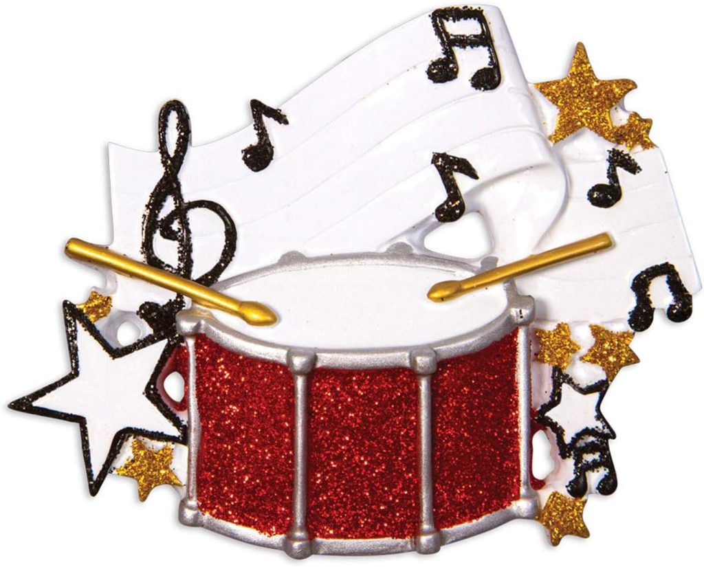 Personalized Drum Christmas Ornaments 2023 - Snare Drum Ornaments for Christmas Tree, Drumming Decor, Musical Instrument Ornaments, Percussion Gifts, Band Ornament - Music Drum - Free Customization