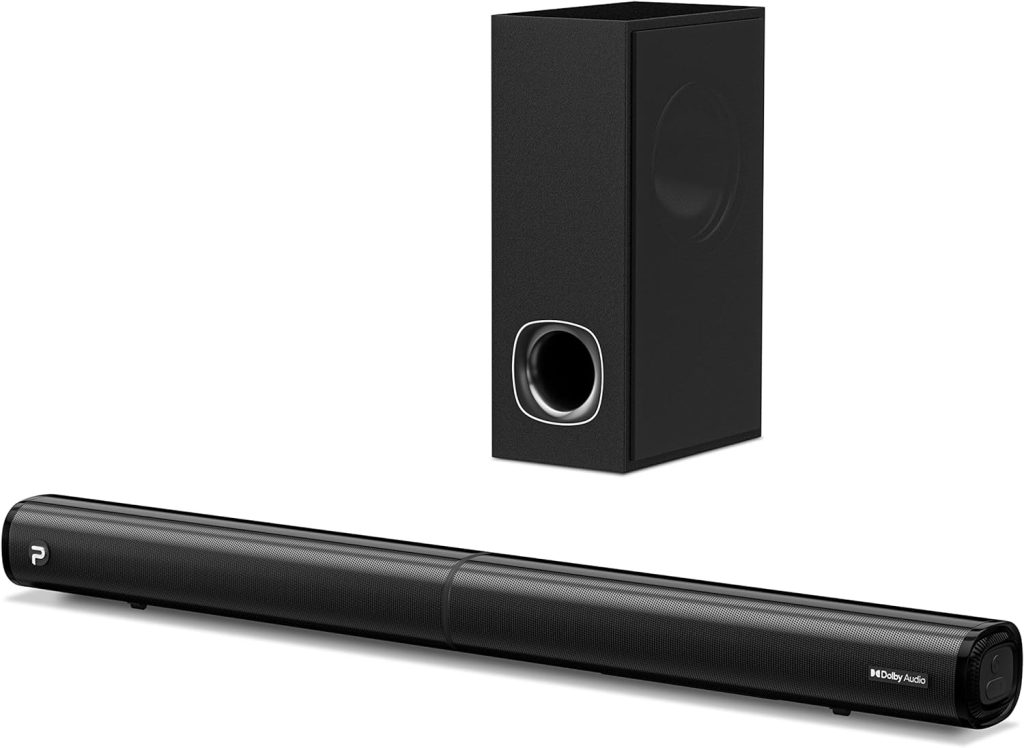 PHEANOO Sound Bar Compatible with【Dolby】, 2.1 CH Soundbar with Subwoofer, HDMI(ARC)/Bluetooth 5.0/Optical/AUX Connectivity – D6