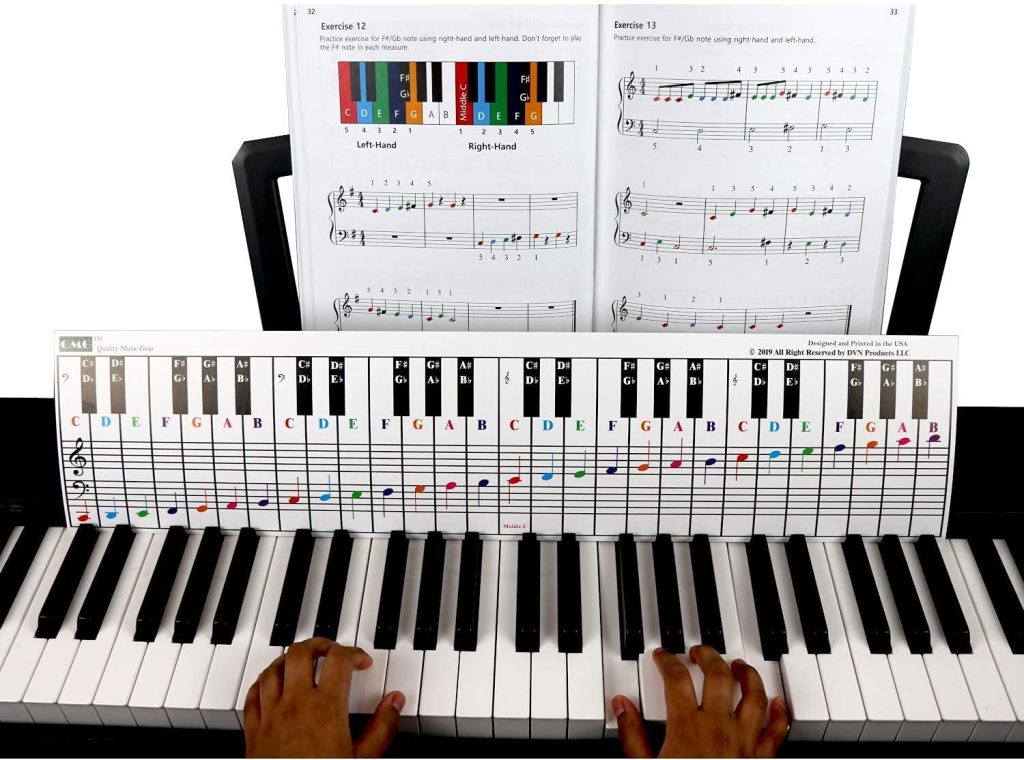Piano and Keyboard Note Chart, Use Behind the Keys, Ideal Visual Tool for  Beginners Learning Piano or Keyboard, Easy to Set Up, for any Medium to  Full