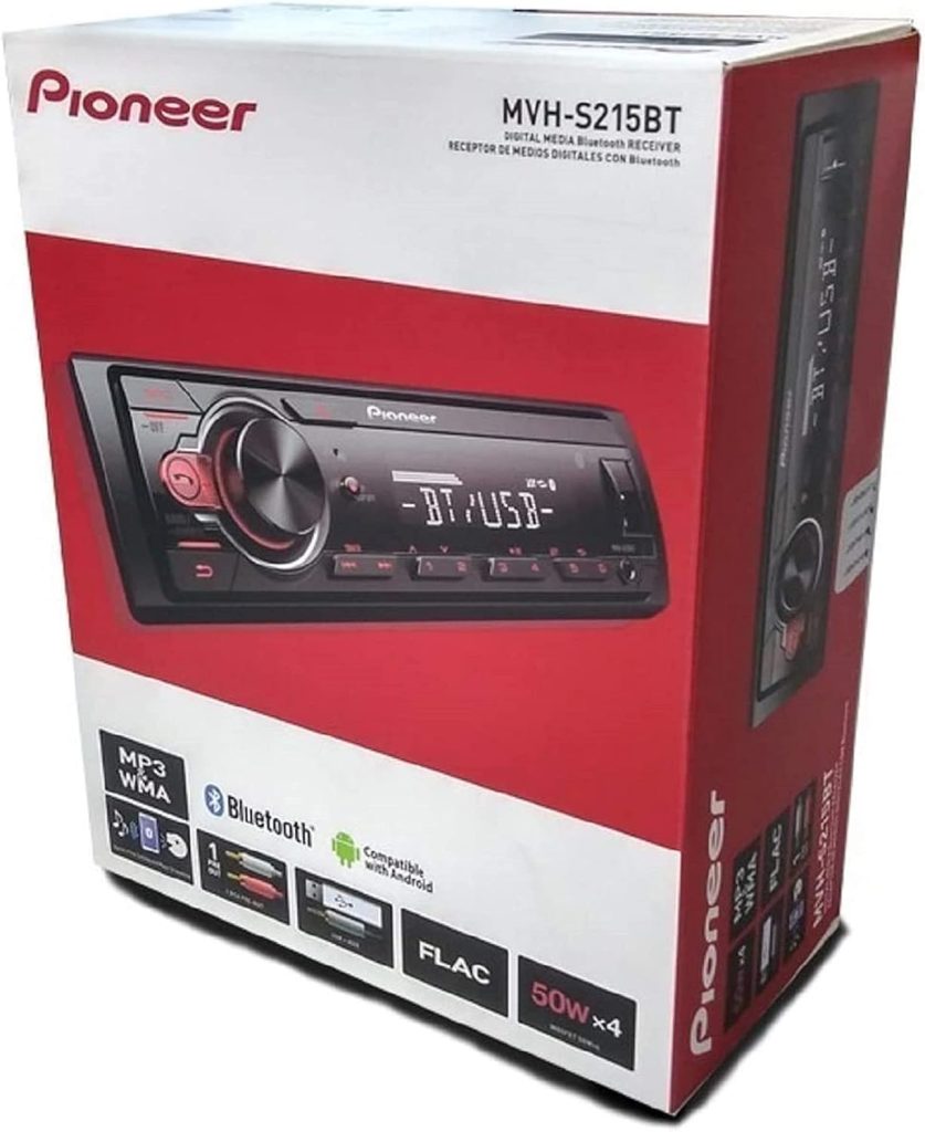 Pioneer Stereo Single DIN Bluetooth In-Dash USB MP3 Auxiliary AM/FM/Digital Media Pandora and Spotify Car Stereo Receiver with Pair of 6.5 and Pair of 6x9 Alphasonik Speakers