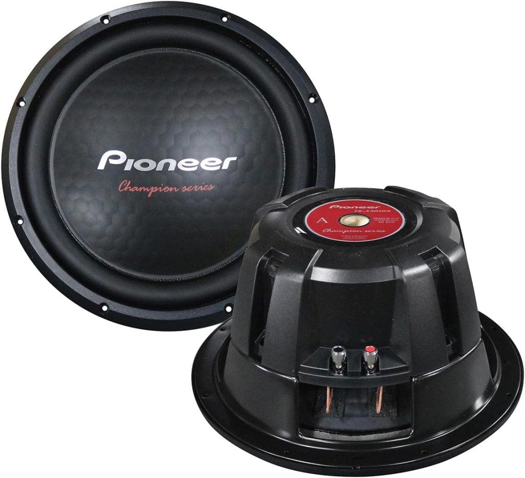 PIONEER TS-A301D4 - Powerful 12-inch Subwoofer, 1600 Watts Peak Power, Dual 4 Ohm Voice Coil for Powerful Bass