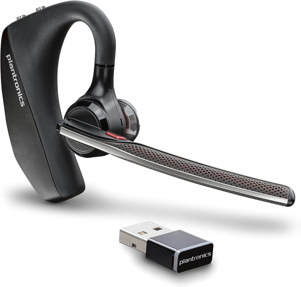 Plantronics - Voyager 5200 UC (Poly) - Bluetooth Single-Ear (Monaural) Headset - USB-A Compatible to connect to your PC and/or Mac - Works with Teams, Zoom  more - Noise Canceling