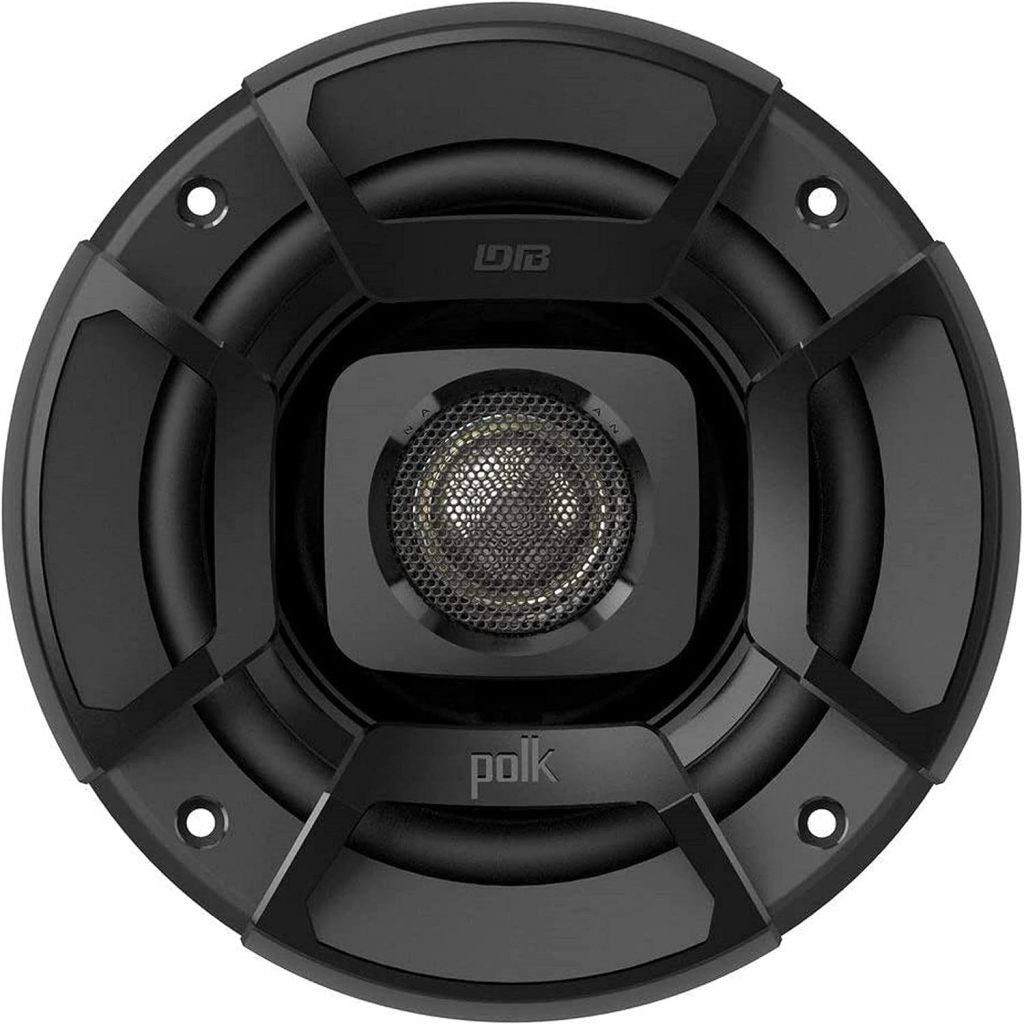 Polk Audio DB652 DB+ Series 6.5 Coaxial Speaker for Car  Marine, 2-Way Boat  Car Audio Speaker, 40-22kHz Frequency Response, Polypropylene Woofer Cone  3/4 Silk Dome Tweeter, Easy Installation