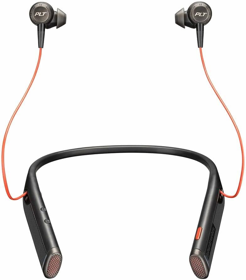Poly Voyager 6200 UC - Bluetooth Dual-Ear (Stereo)Earbuds Neckband Headset - USB-A Compatible to connect to your PC Mac - Works with Teams, Zoom  more - Active Noise Canceling, Black (208748-01)