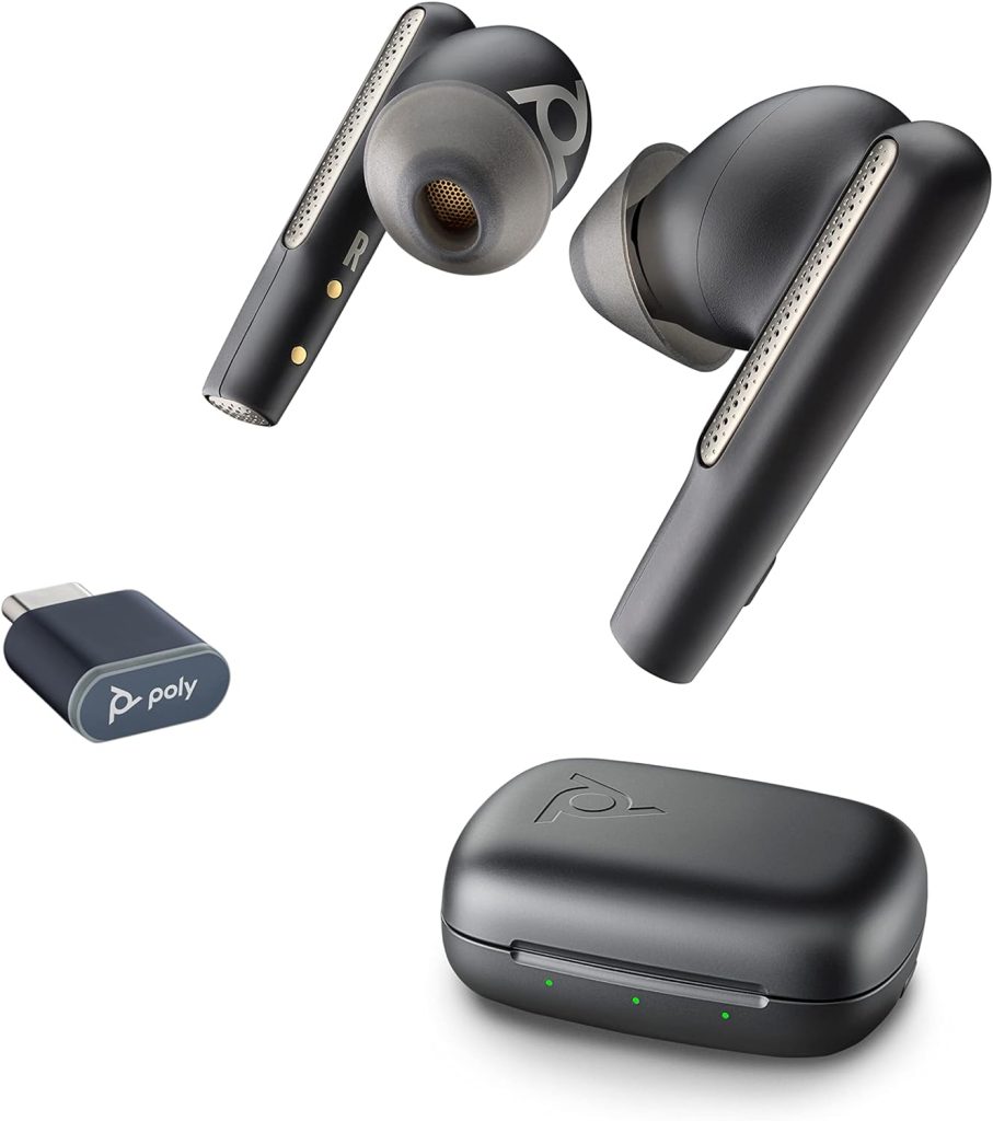 Poly Voyager Free 60 UC True Wireless Earbuds (Plantronics) – Noise-Canceling Mics for Clear Calls – ANC – Portable Charge Case – Compatible w/iPhone, Android, PC/Mac, Zoom, Teams – Amazon Exclusive
