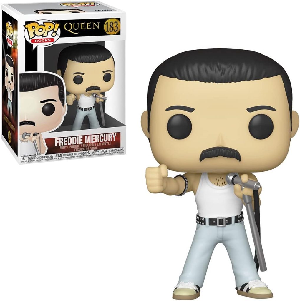 POP Freddie Mercury Radio Gaga 1985 183 Rocks Queen Vinyl Figure (Includes Compatible Ecotek Plastic Box Protector Case)