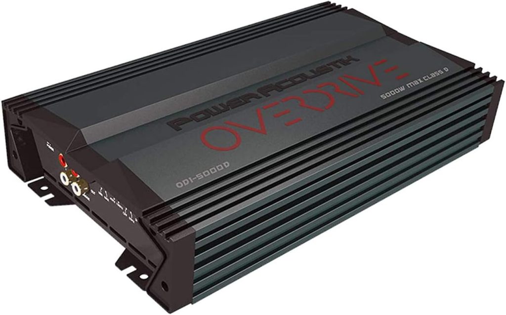 Power Acoustik OD1-5000D Overdrive Series 5000 Watts Max 1 Ohm Mosfet Power Supply Class D Car Audio Monoblock Amplifier, Black