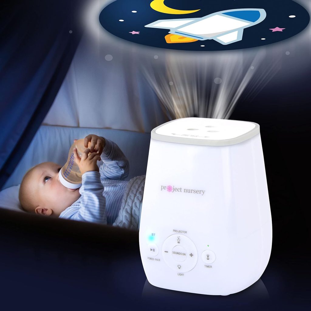 Project Nursery 5-in-1 Sound Soother - Bluetooth Speaker, Sound Soother, Projector, Nightlight and Sleep Timer for Babies, Toddlers and Kids