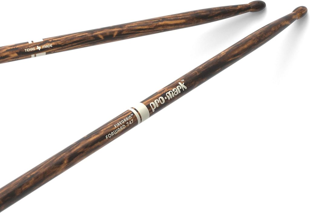 ProMark Drum Sticks - Classic 5A Drumsticks - FireGrain For Playing Harder, Longer - No Excess Vibration - Lacquer Finish, Oval Wood Tip, Hickory Wood - 1 Pair