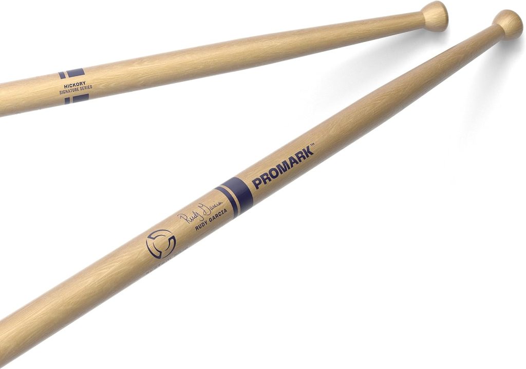 ProMark Drum Sticks - Rudy Garcia Marching Drumsticks - For Tenors  Marching Snare Drums - Reverse Triangle Tip - Hickory Drumsticks - Consistent Weight and Pitch - 1 Pair
