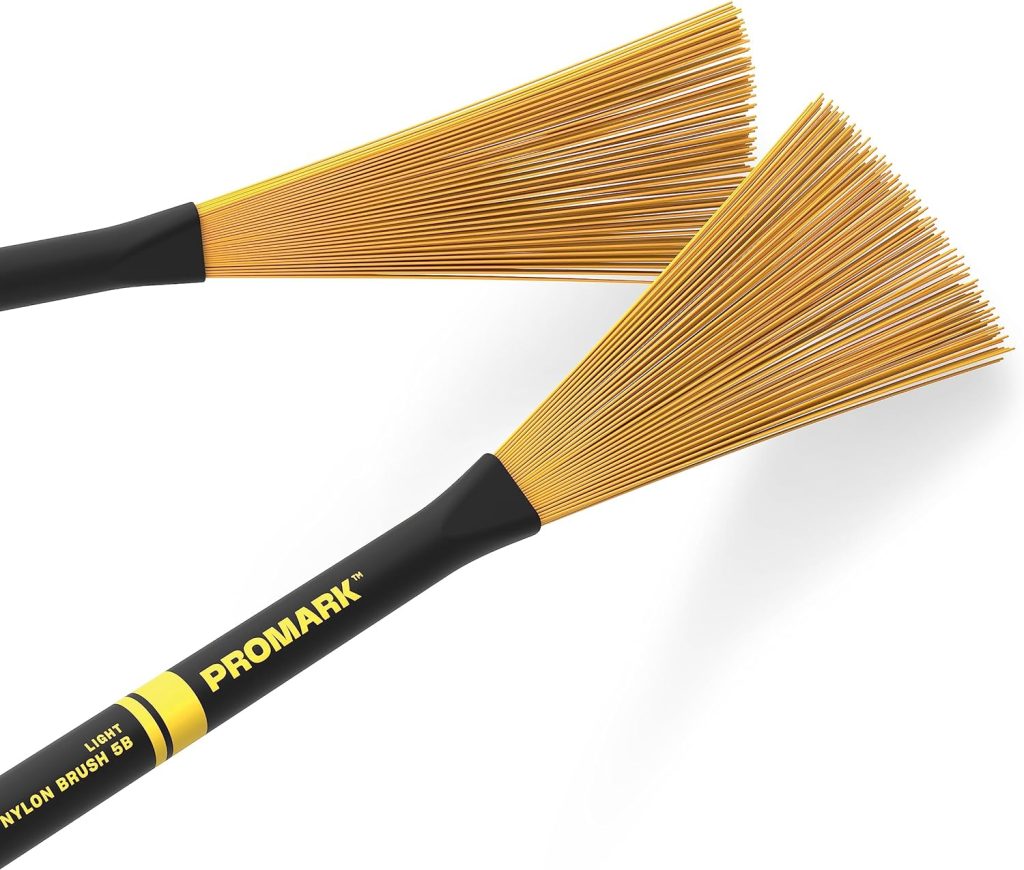 ProMark Light Nylon Brush 5B - Yellow - Jazz Brush - Wire Brush for Snare Drums - Nylon Drum Brush