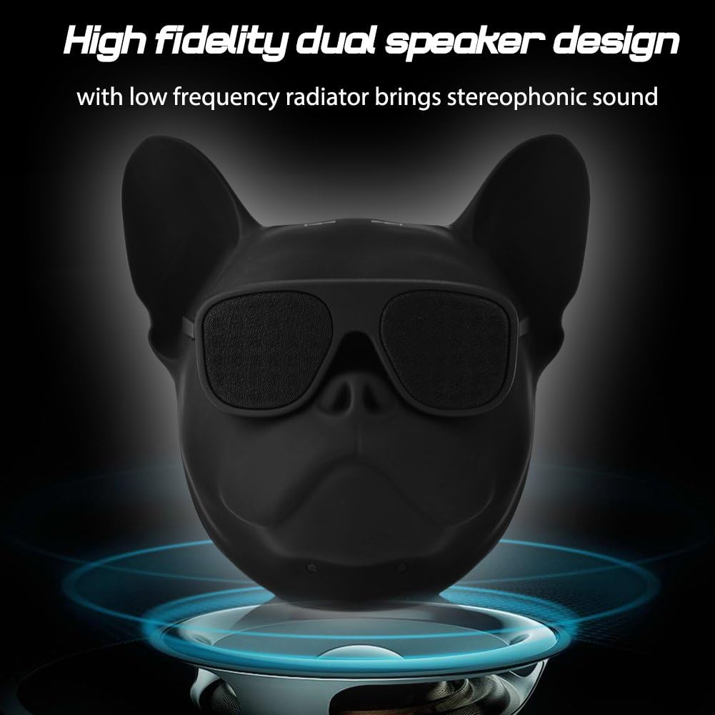 PUSOKEI Wireless French Bulldog Speaker,Bluetooth Dog Head Speaker,Mini Outdoor Portable Speaker,Stereo Super Bass,Personalized Cool Speaker for Home Party Cafe Bar