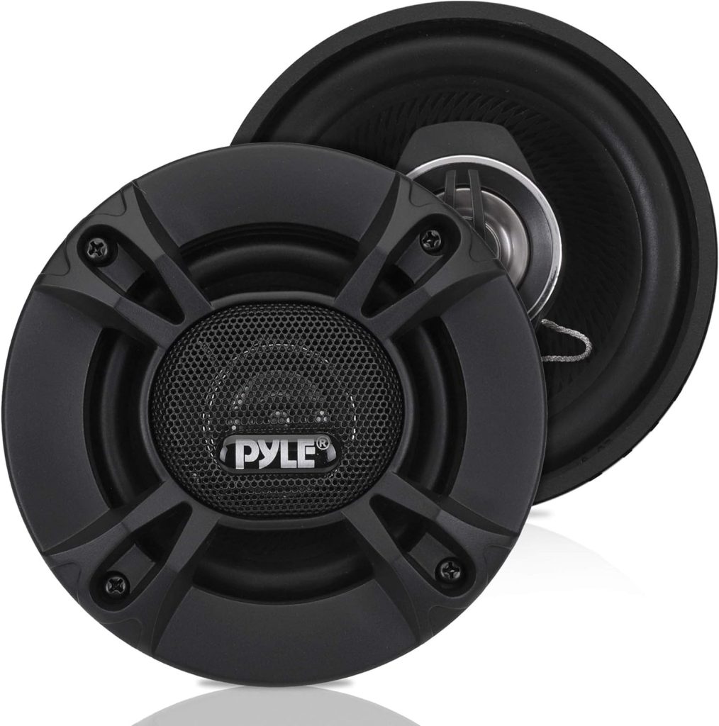 Pyle 2-Way Universal Car Stereo Speakers - 240W 4 Coaxial Loud Pro Audio Car Speaker Universal OEM Quick Replacement Component Speaker Vehicle Door/Side Panel Mount Compatible PL412BK (Pair), Black