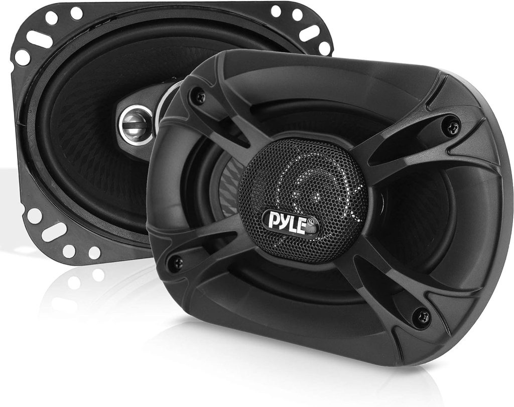 Pyle 3-Way Universal Car Stereo Speakers - 300W 4 x 6 Triaxial Loud Pro Audio Car Speaker Universal OEM Quick Replacement Component Speaker Vehicle Door/Side Panel Mount Compatible PL4163BK (Pair)