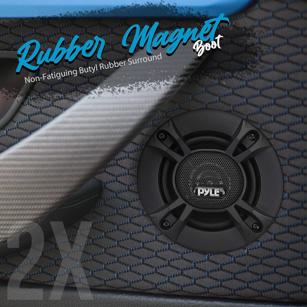 Pyle 3-Way Universal Car Stereo Speakers-300W 6.5” Triaxial Loud Pro Audio Car Speaker Universal OEM Quick Replacement Component Speaker Vehicle Door/Side Panel Mount Compatible PL613BK (Pair), Black