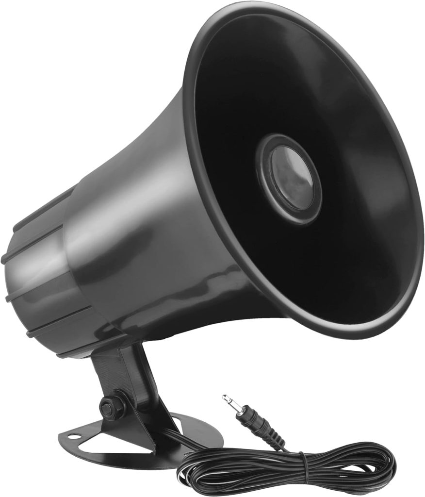 Pyle All-Weather Mono Trumpet Horn Speaker - 5” Portable PA Speaker with 8 Ohms Impedance  25 Watts Peak Power - 180 Degree Swiveling Adjustable Bracket for Easy Maneuverability - Pyle PSP8