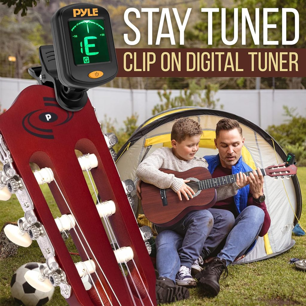 Pyle Beginner Acoustic Guitar Kit, 3/4 Junior Size All Wood Instrument for Kids, Adults, 36 Blue Burst