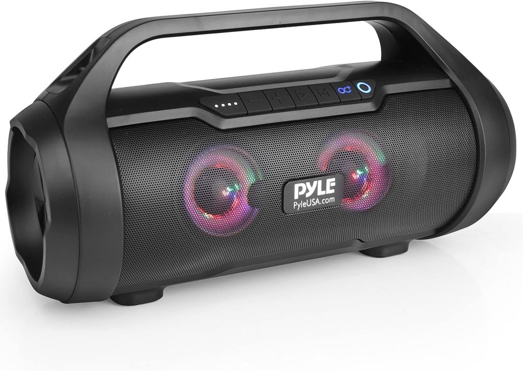 Pyle Wireless Portable Bluetooth Boombox Speaker - 500W 2.0CH Rechargeable Boom Box Speaker Portable Barrel Loud Stereo System with AUX Input/USB/SD/Fm Radio, 3 Subwoofer, Voice Control - PBMWP185