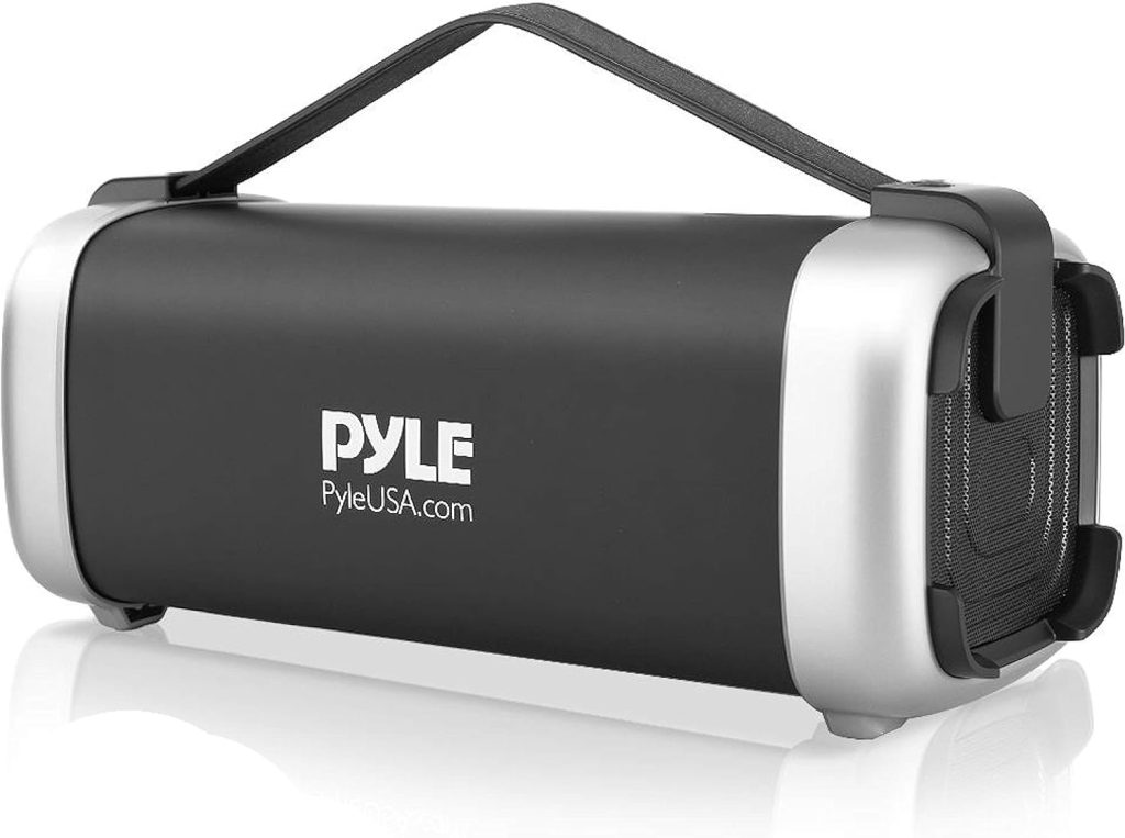 Pyle Wireless Portable Bluetooth Speaker - 200 Watt Power Rugged Compact Audio Stereo System - Rechargeable Battery, 3.5mm AUX Input Jack, FM Radio, MP3, Micro SD and USB Reader - PBMSQG12,BLACK