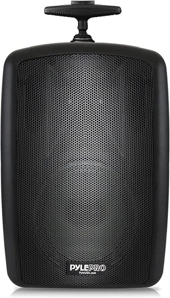 Pyle Wireless Portable PA Speaker System - 360W Bluetooth Compatible Battery Powered Rechargeable Outdoor DJ sound Speaker Microphone Set with MP3 USB SD FM Radio RCA 1/4 Mic In Wheels PPHP8MBA,Black