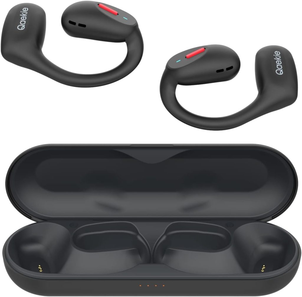 PSIER Open Ear Headphones, Bluetooth 5.3 Wireless Sports Headphones with  Digital Display Charging Case 40 Hours Playtime True Earbuds with Earhooks