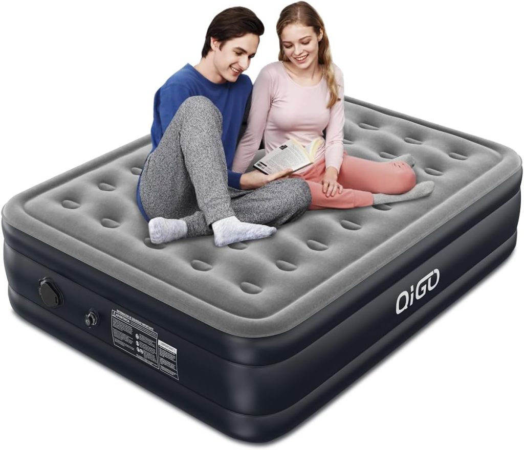 QIGO Air Mattress Twin Size with Chargeable Battery Built-in Pump,for Camping  Guests, Blow up Mattress, Quick Self-Inflating Air Bed, Colchon Inflable - Portable, Foldable  Comfortable