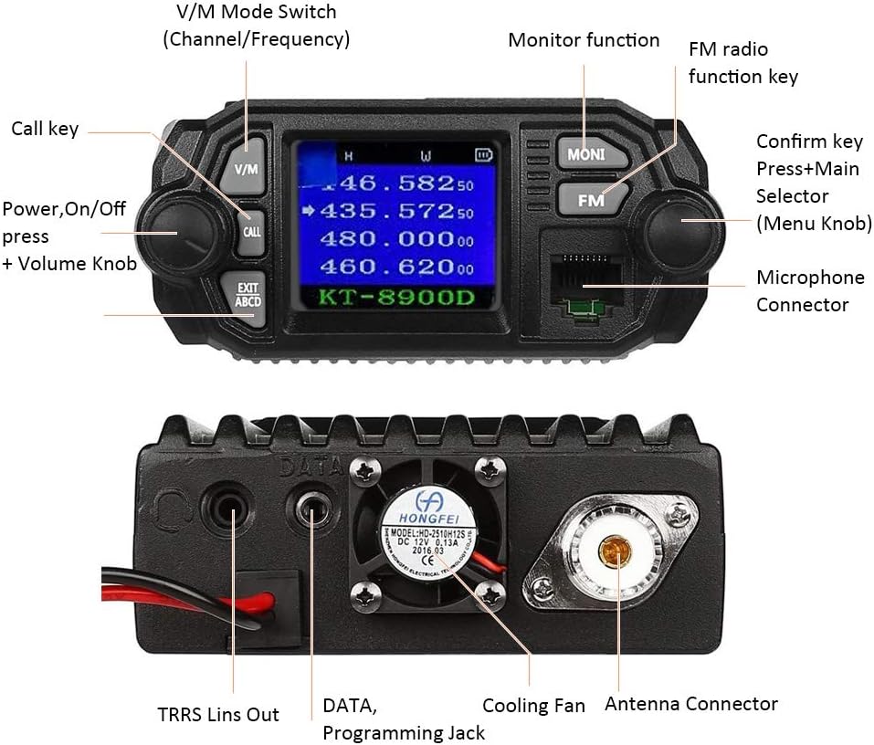 QYT KT-8900D Dual Band Mini Car Radio Mobile Transceiver