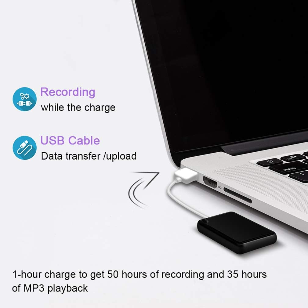 QZTELECTRONIC Voice Recorder, 16GB Voice Activated Recorder with 284hours Recording Storage, Portable Recording Device for Meetings Lectures Interviews Classes Concert, usb c HD Recording Device