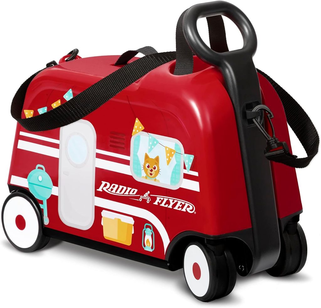 Radio Flyer 3-in-1 Happy Traveler Camper, Ride on Toy, Toddler Carry-On Storage, Ages 2-5