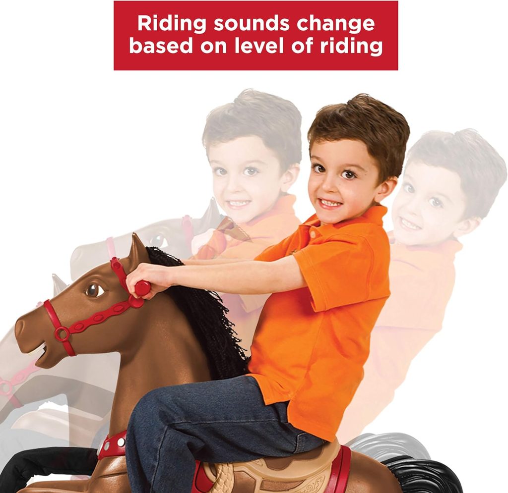 Radio Flyer Chestnut Plush Interactive Riding Horse Kids Ride On Toy, Toddler Ride On Toy For Ages 2-6 Years